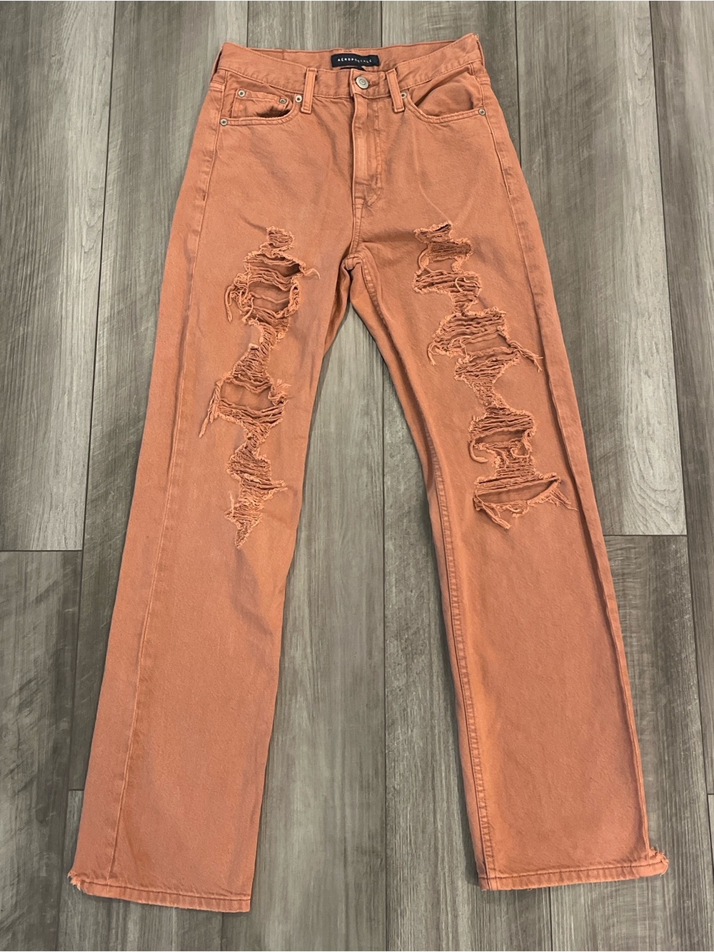 Aeropostale Rust Orange Distressed 90’s Baggy Jeans